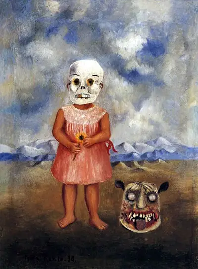 Mädchen mit Totenmaske Frida Kahlo